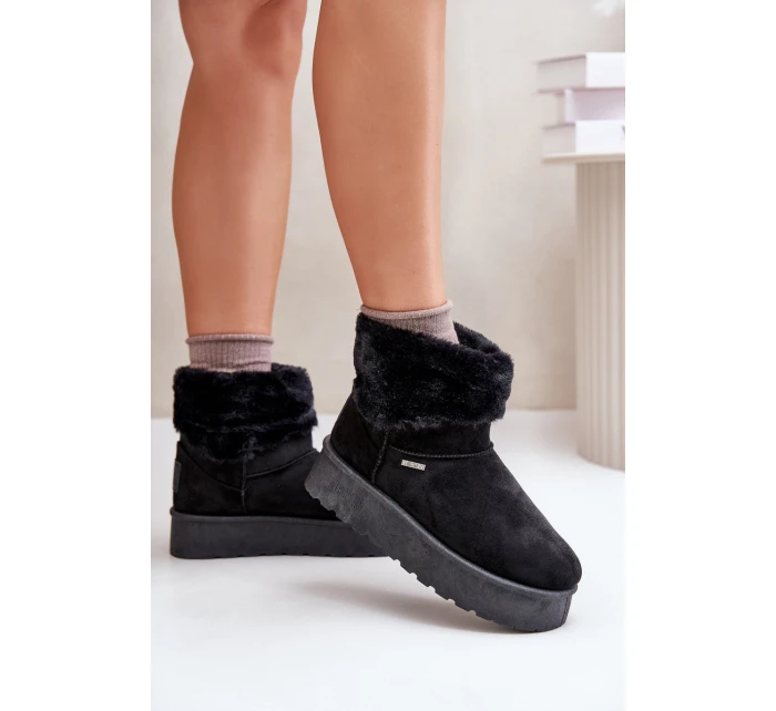 Sněhové boty na platformě s kožešinou Big Star OO274A108 Černé Sněhové boty na platformě s kožešinou Big Star OO274A108 Černé