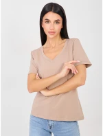 T shirt RV TS model 21888893 ciemny bezowy - FPrice T shirt RV TS model 21888893 ciemny bezowy - FPrice