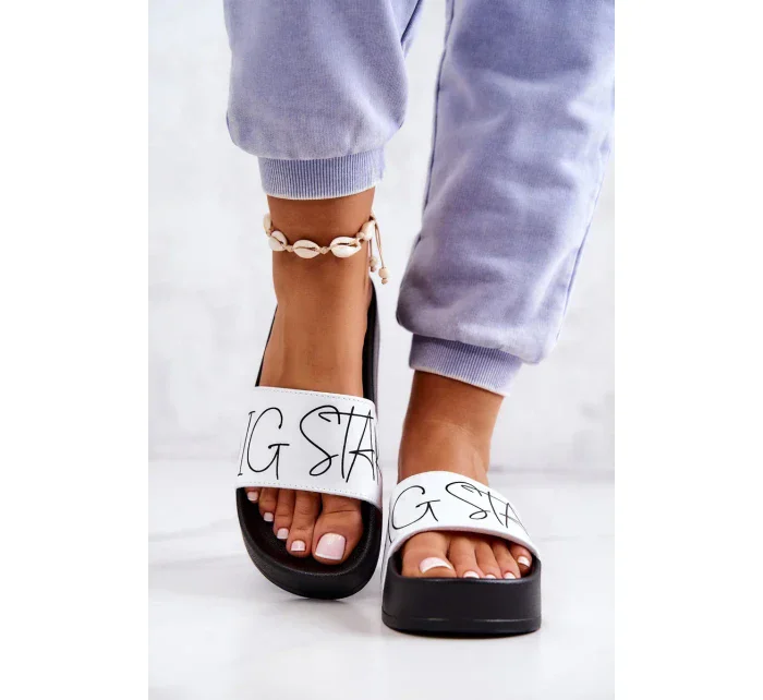 Dámské moderní pantofle Big Star - černá/bílá Dámské moderní pantofle Big Star - černá/bílá