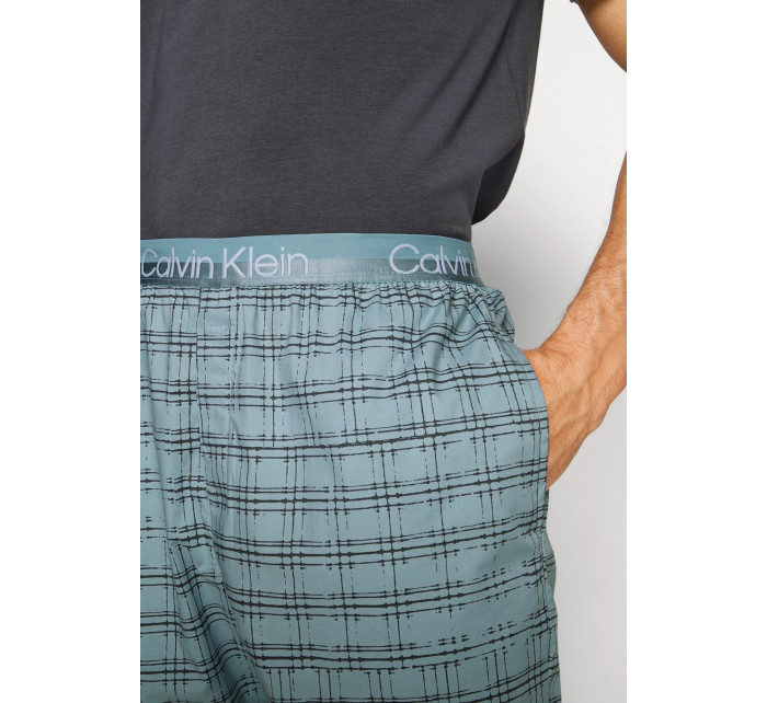 Pánský pyžamový set NM2183E 6MX šedá/modrá - Calvin Klein