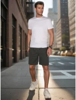 Pánské tmavě šedé teplákové kraťasy FashionStreet SX2475