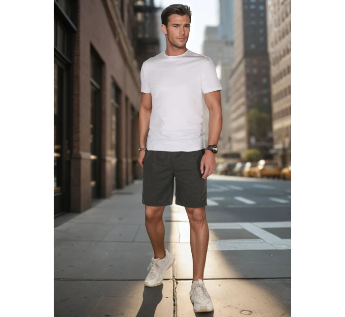 Pánské tmavě šedé teplákové kraťasy FashionStreet SX2475