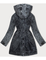 Černá džínová bunda s kapucí (POP7015-K)