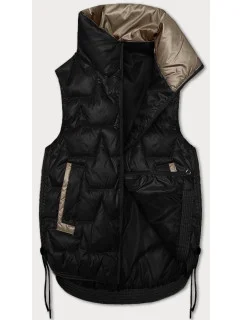 Černá krátká dámská vesta se stahovacími boky model 20867413 - S'WEST