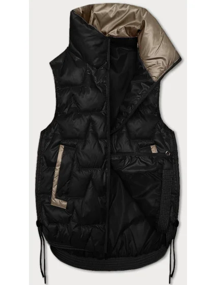 Černá krátká dámská vesta se stahovacími boky model 20867413 - S'WEST