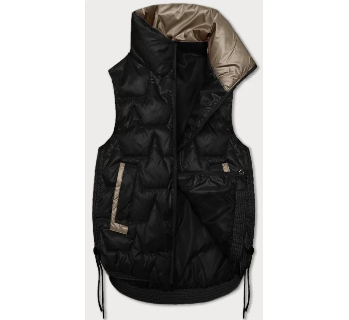 Černá krátká dámská vesta se stahovacími boky model 20867413 - S'WEST
