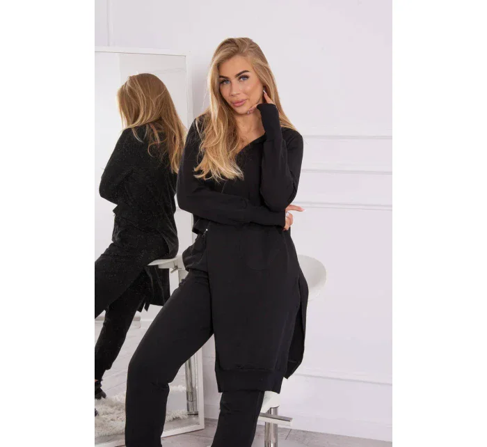 Souprava mikiny s delší stranou černá