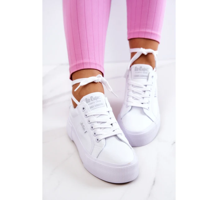 Tenisky na platformě Lee Cooper LCW-22-31-0884L Bílý