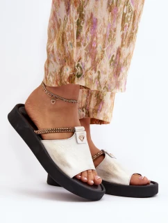 Kožené dámské žabky Zazoo 2659/005 stříbrné