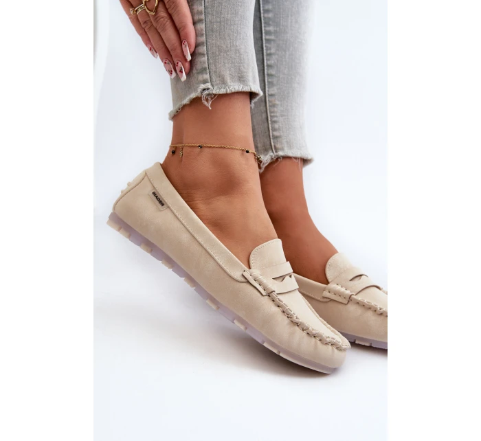 Dámské Mokasíny Z Eko Kůže Světle Bežové model 21660889 - Boto Dámské Mokasíny Z Eko Kůže Světle Bežové model 21660889 - Boto