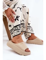 Dámské Pěnové Pantofle Na Platformě Big Star model 21686451 Béžové - Big Star Shoes Dámské Pěnové Pantofle Na Platformě Big Star model 21686451 Béžové - Big Star Shoes