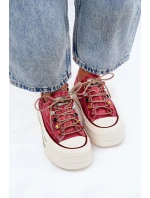 Dámské Tenisky Na Platformě Červené GOE RR2N4104