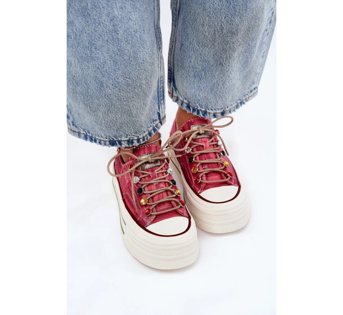 Dámské Tenisky Na Platformě Červené GOE RR2N4104