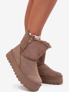 Dámské sněhule na platformě s kožíškem Evelira – světle béžové