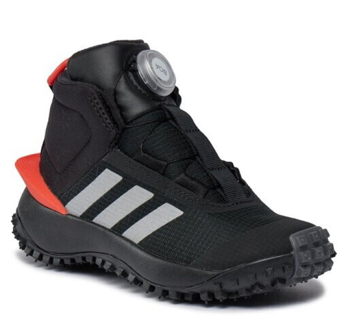 Junior zateplené kotníkové boty Fortatrail Boa K IG7262 Černá s červenou - Adidas