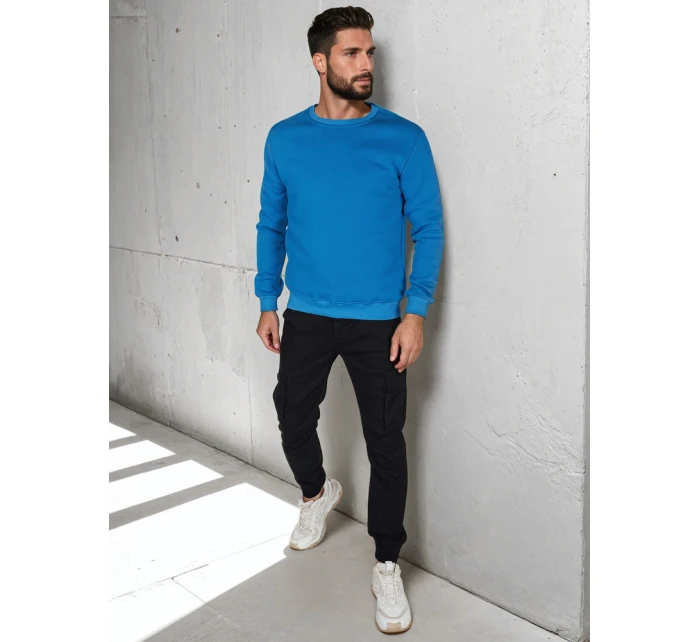 Pánská základní modrá mikina FashionStreet BX5883