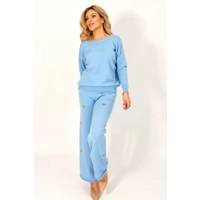 Dámské kalhoty Comfort fit blue - MM FASHION