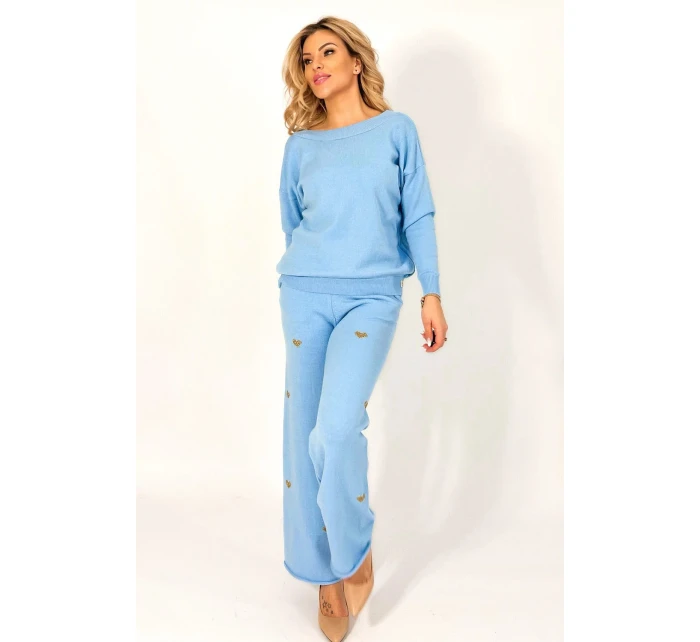 Dámské kalhoty Comfort fit blue - MM FASHION Dámské kalhoty Comfort fit blue - MM FASHION