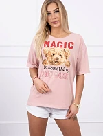 Halenka s potiskem Magic dark powder pink