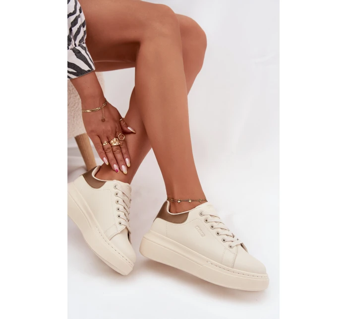 Dámské sneakersy na platformě Big Star SS274246 světle béžové Dámské sneakersy na platformě Big Star SS274246 světle béžové