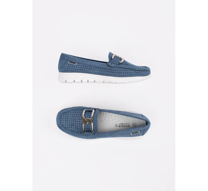 Trendy modré dámské mokasíny bez podpatku Trendy modré dámské mokasíny bez podpatku