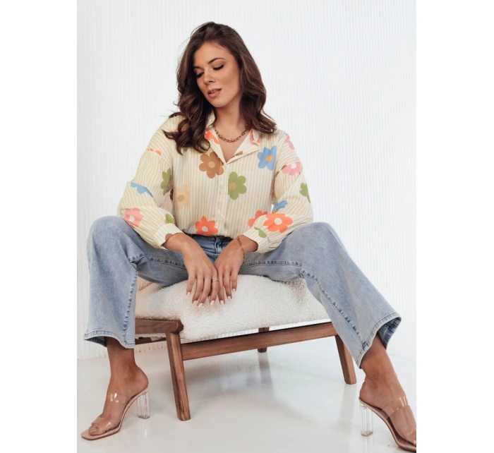 Dámské oversize tričko beige Dstreet model 21972888 - FashionStreet Dámské oversize tričko beige Dstreet model 21972888 - FashionStreet