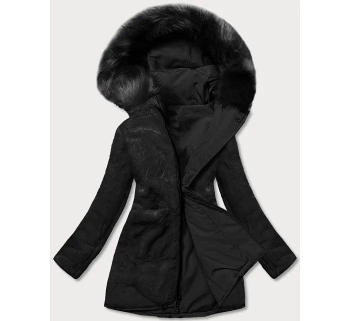 CIEPŁA KURTKA ZIMOWA DAMSKA DWUSTRONNA CZARNA model 21243804 - MHM