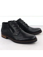 Pánské kožené boty černé model 21905319 Pánské kožené boty černé model 21905319