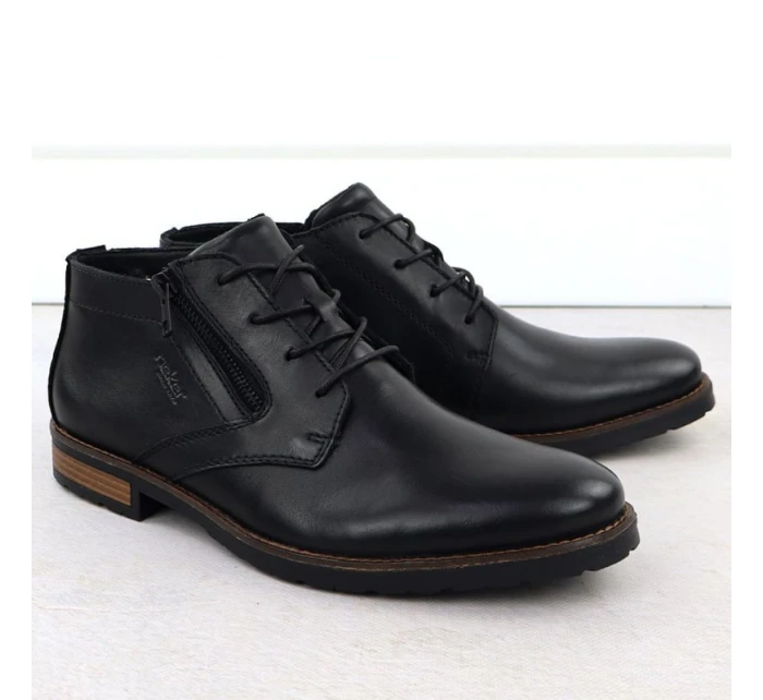 Pánské kožené boty černé model 21905319 Pánské kožené boty černé model 21905319