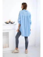 Bavlněná mušelínová košile modrý Bavlněná mušelínová košile modrý