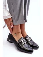 Dámské mokasíny s ozdobou černá model 21636087 - SERGIO LEONE