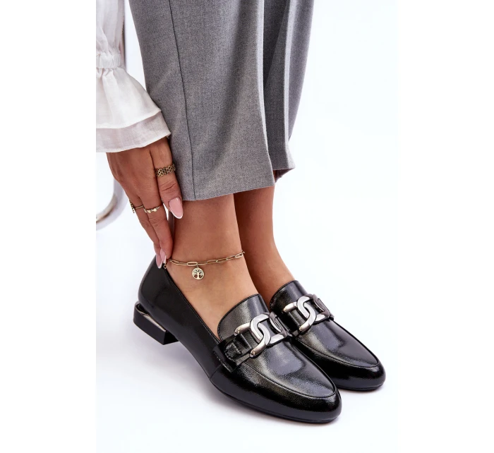 Dámské mokasíny s ozdobou černá model 21636087 - SERGIO LEONE