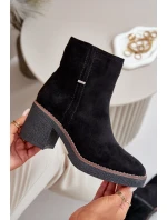 Dámské Botky Na Podpatku Zateplené Eko Semišové Černé model 21669122 - Boto Dámské Botky Na Podpatku Zateplené Eko Semišové Černé model 21669122 - Boto