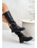 Zateplené dámské kozačky na zip z ekologické kůže černé model 21670685 - Boto