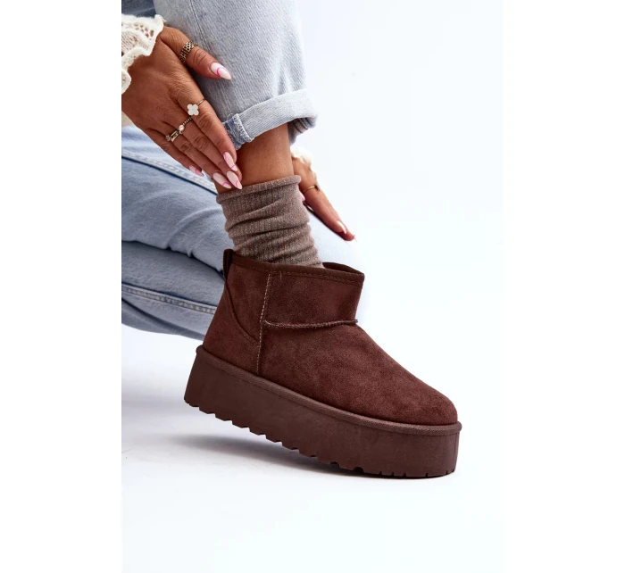 Hnědé semišové boty na platformě Corcoran