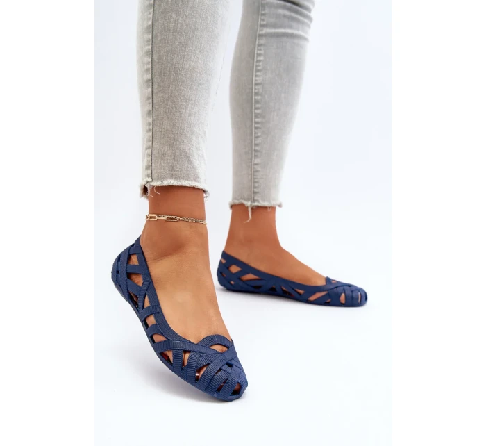 Dámské Gumové Baleríny Boty Navy Blue Salam