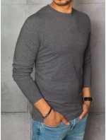 Pánské antracitové tričko s dlouhým rukávem FashionStreet LX0535 Pánské antracitové tričko s dlouhým rukávem FashionStreet LX0535