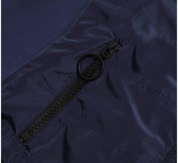 Tmavě modrý dámský dres z různých spojených materiálů (AMG683/1)