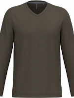 Kariban K 358 Pánské tričko do V s dl. rukávem 20.K358 dark khaki