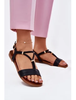 Dámské Plné Sandály S Pásky S.Barski KV51-120 Černé