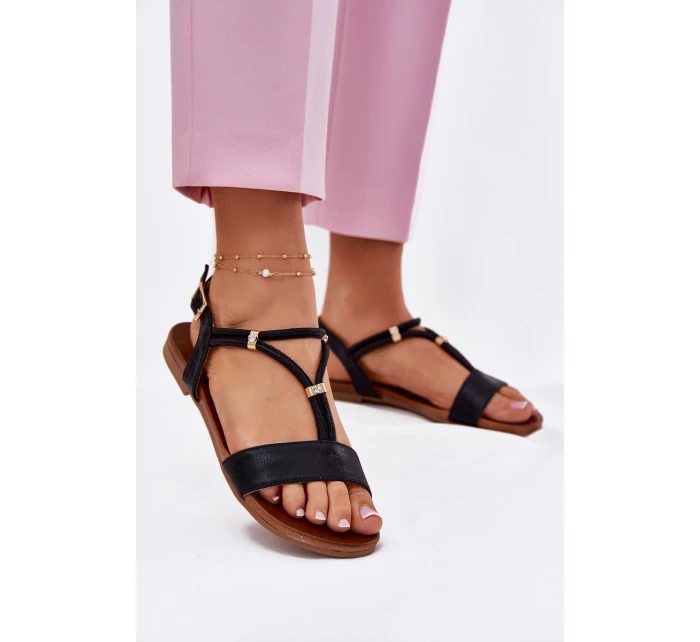 Dámské Plné Sandály S Pásky S.Barski KV51-120 Černé