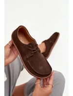 Dámské polobotky typu barefoot z přírodního semiše Zazoo 327 čokoládové