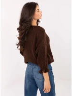 Sweter MI SW model 21365532 ciemny brązowy - FPrice Sweter MI SW model 21365532 ciemny brązowy - FPrice