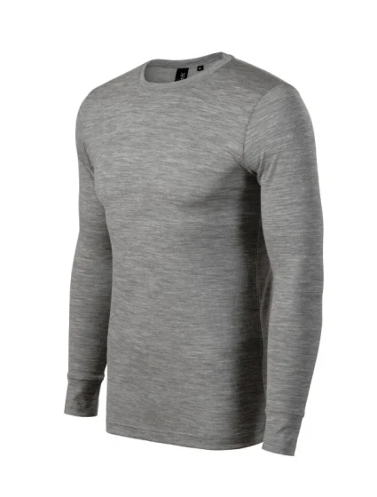 Merino Rise LS triko pánské tmavě šedý melír