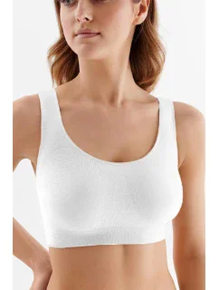 Dámská bezešvá podprsenka Top Tank Seamless S103 Bílá - Gabriella