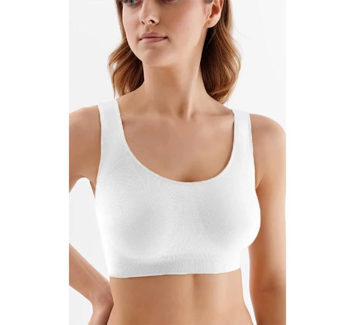 Dámská bezešvá podprsenka Top Tank Seamless model 21149174 Bílá - Gabriella