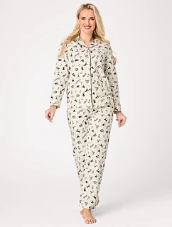 Pyžamo Key LNS 921 B26, dlouhé rukávy, velikosti XS–XL, zapínací