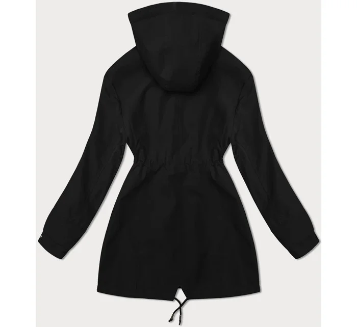 Černo-šedá tenká oboustranná dámská bunda parka (16M9081M-392C)