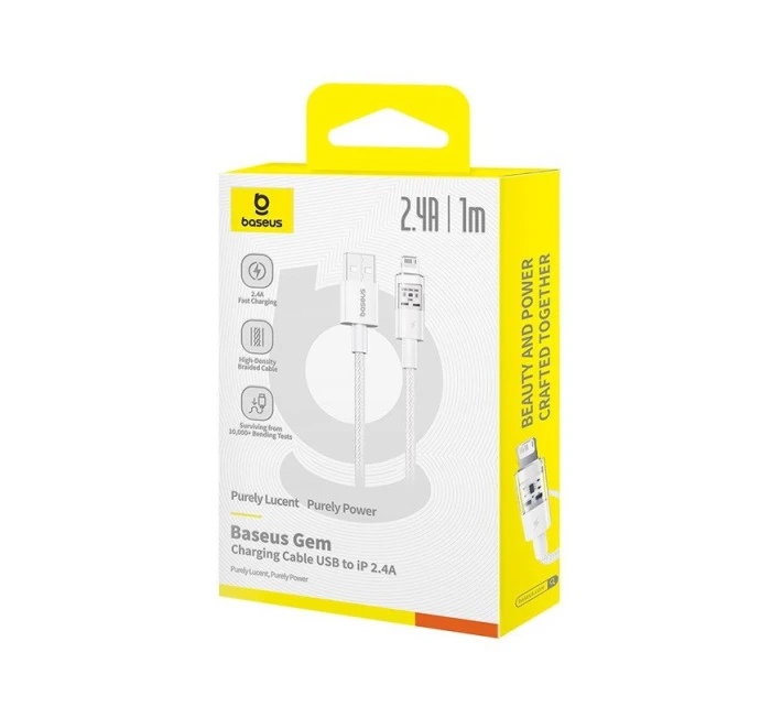 Kabel Baseus Gem 2,4A 1m (bílý)