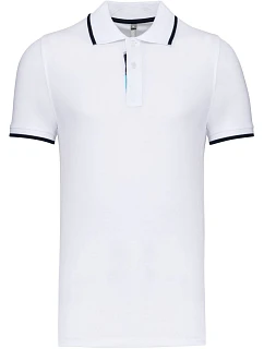 Kariban K 245 Pánské kontrastní piqué polo 20.K245 white/navy/white